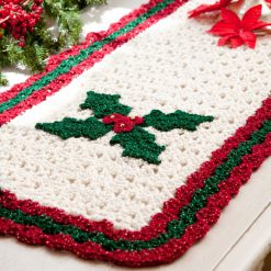 Holly Table Runner Free Crochet Pattern