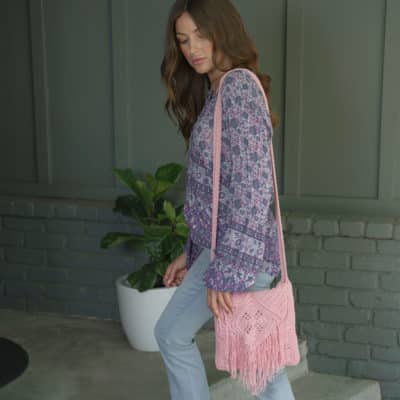 Aunt Lydias Cross Body Boho Crocheted Bag